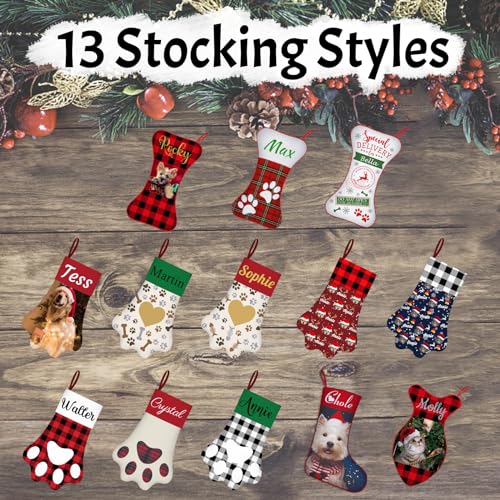 Personalized Cat & Dog Christmas Stocking with Name & Photo