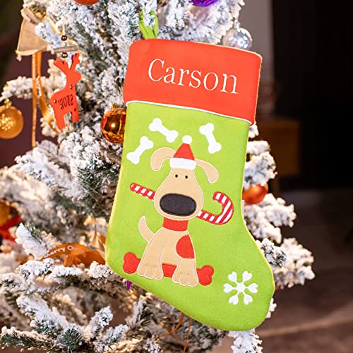 Christmas Personalized Dog Stocking with Embroidered Name