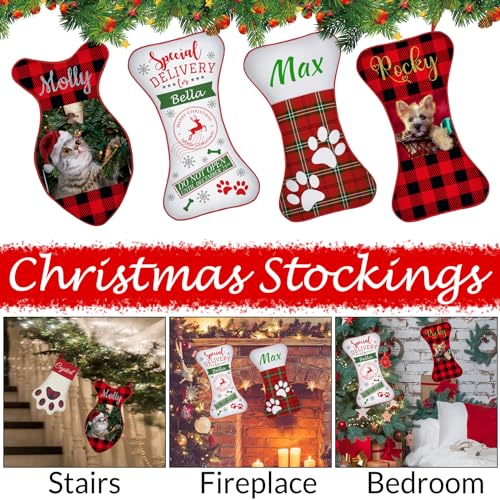 Personalized Cat & Dog Christmas Stocking with Name & Photo