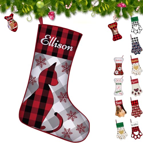 Personalized Christmas Stocking for Cats: Paw & Bone
