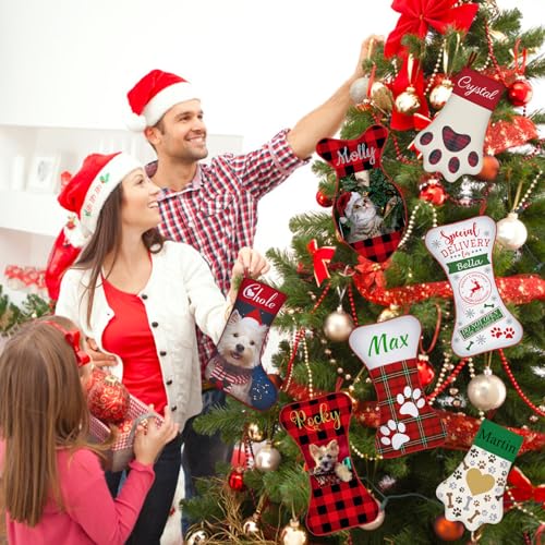 Personalized Cat & Dog Christmas Stocking with Name & Photo