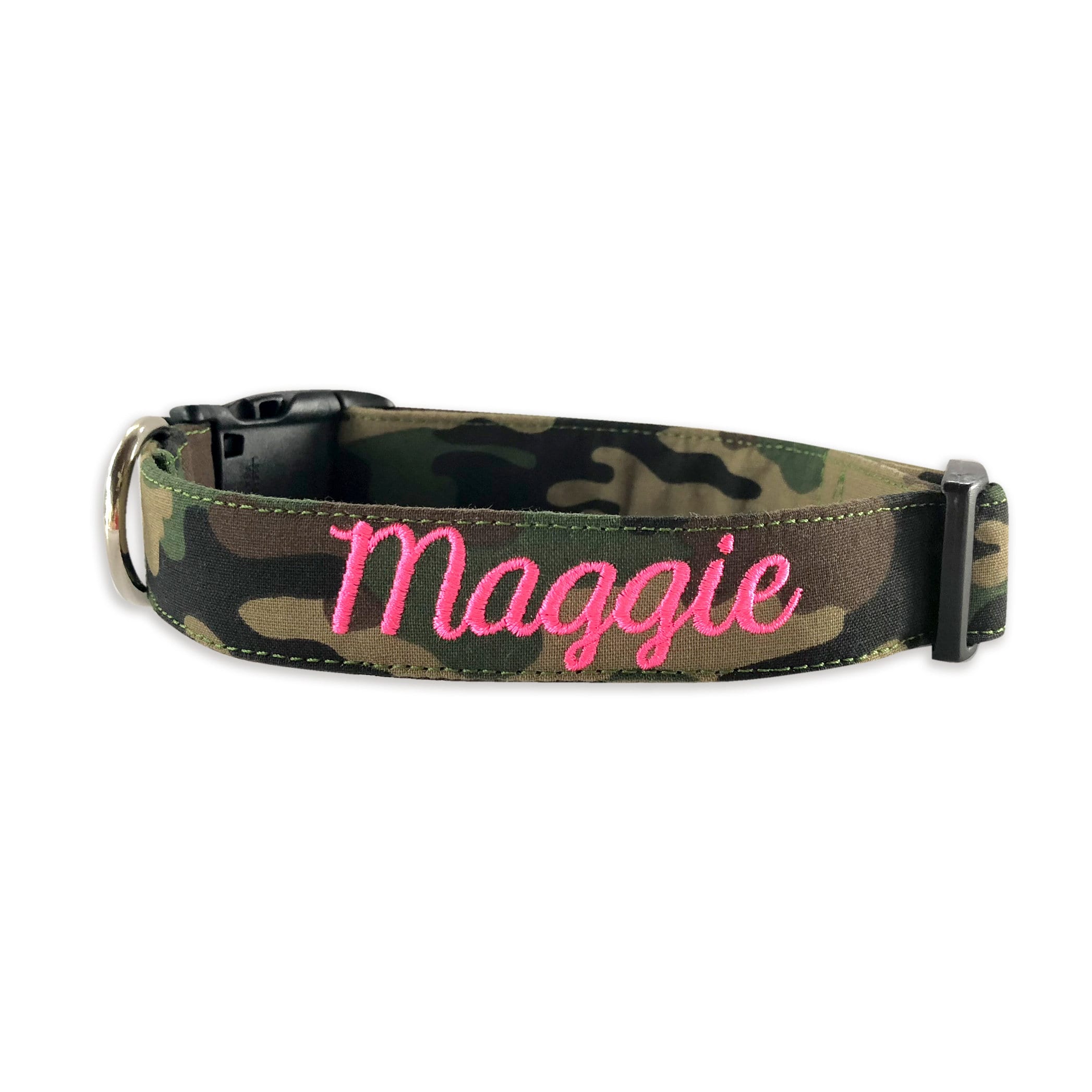 Personalized Camo Dog Collar with Engraved Buckle