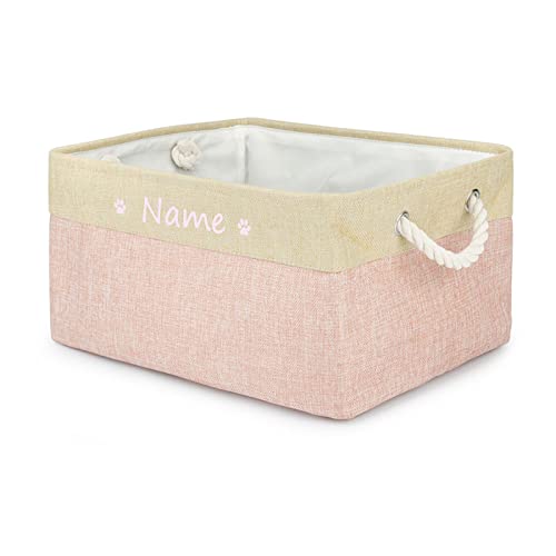 Personalized Pet Toy Storage Bin with Customized Name Organize
