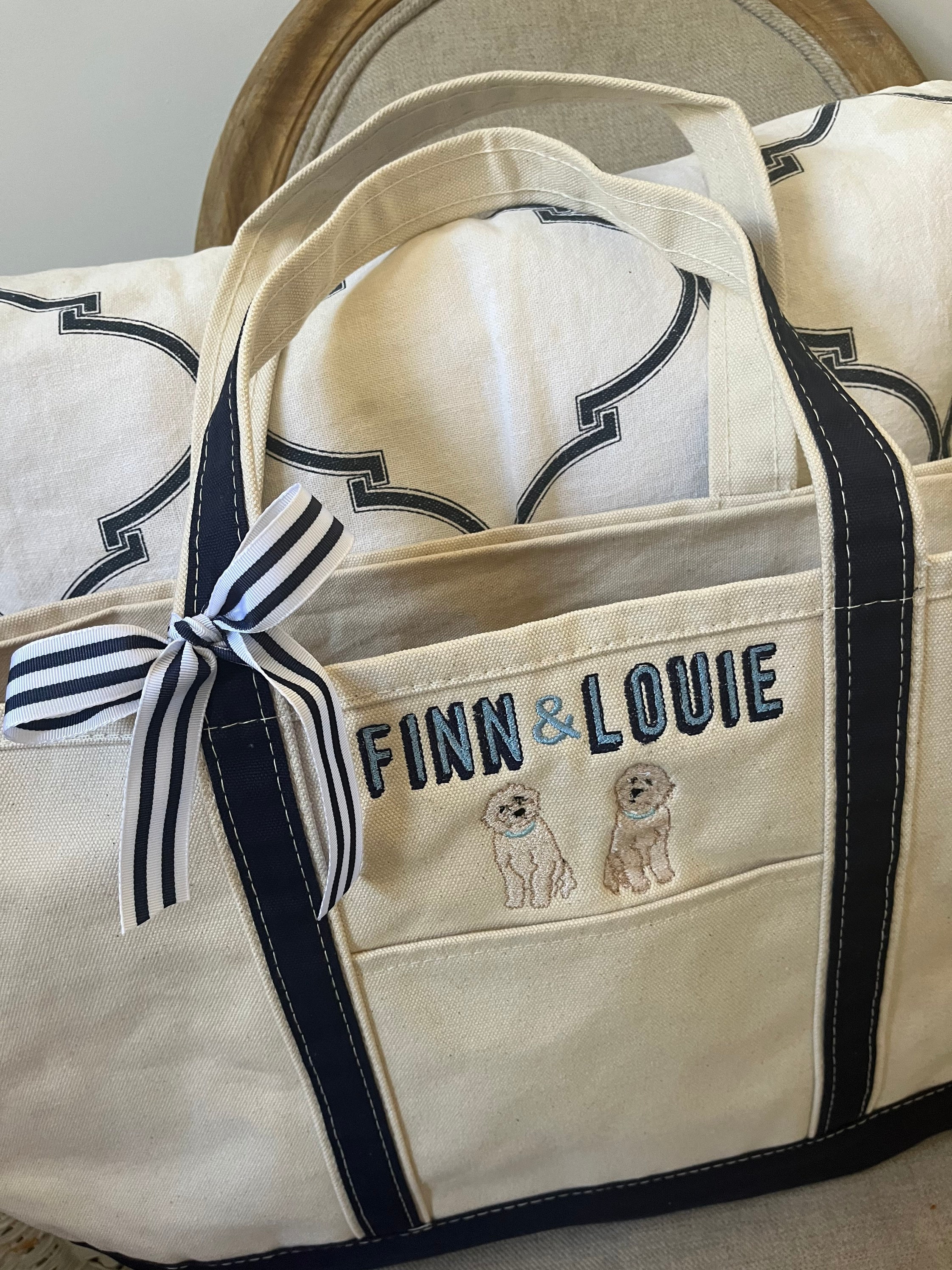Personalized Large Dog Tote Bag with Monogram