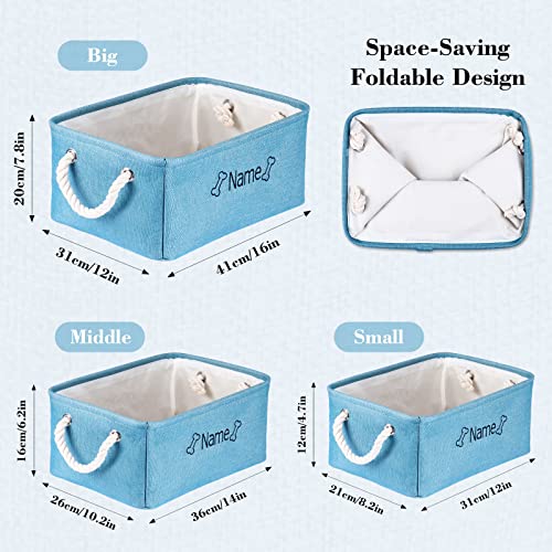 Personalized Dog Toy Storage Bin - Embroidered Pet Name