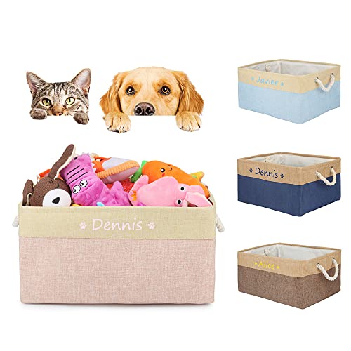 Personalized Pet Toy Storage Bin with Customized Name Organize