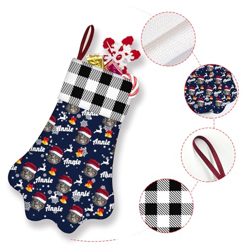 Personalized Christmas Stocking for Cats: Paw & Bone