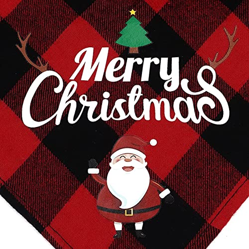 Personalized Christmas Plaid Dog Bandana with Pet Name