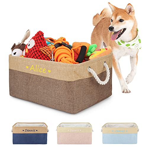 Personalized Pet Toy Storage Bin with Customized Name Organize