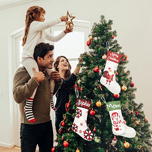 Personalized Family Christmas Stockings with Custom Cat Design