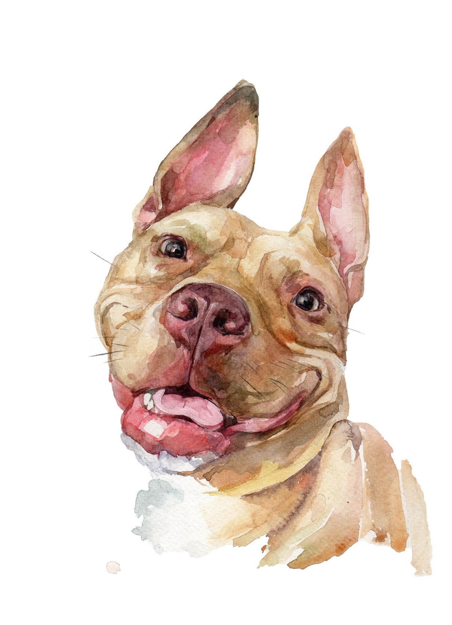Custom Pet Portrait Watercolor Hand Painted from You Own Photo, personalized dog portraits, dog or cat drawing, custom pet portrait painting