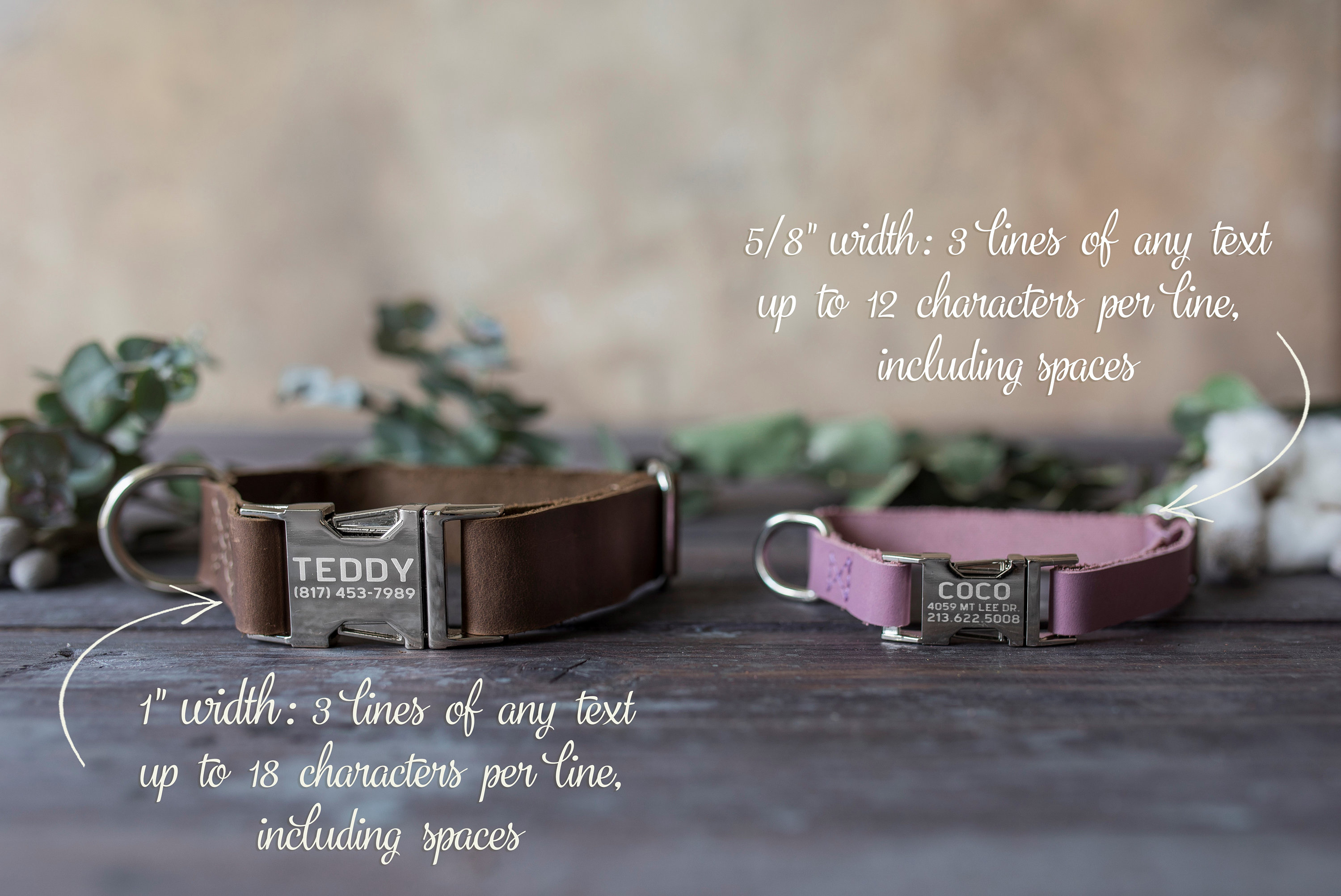 Engraved leather dog collar, Personalized dog collar, Personalized leather dog collar, cat collar, leather cat collar, personalized collar