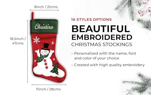 Custom Cat Christmas Stocking with Personalized Name