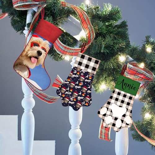 Personalized Christmas Stocking for Cats: Paw & Bone