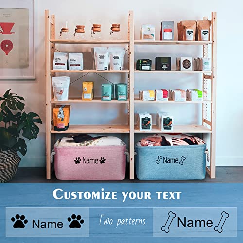 Personalized Dog Toy Storage Bin - Embroidered Pet Name