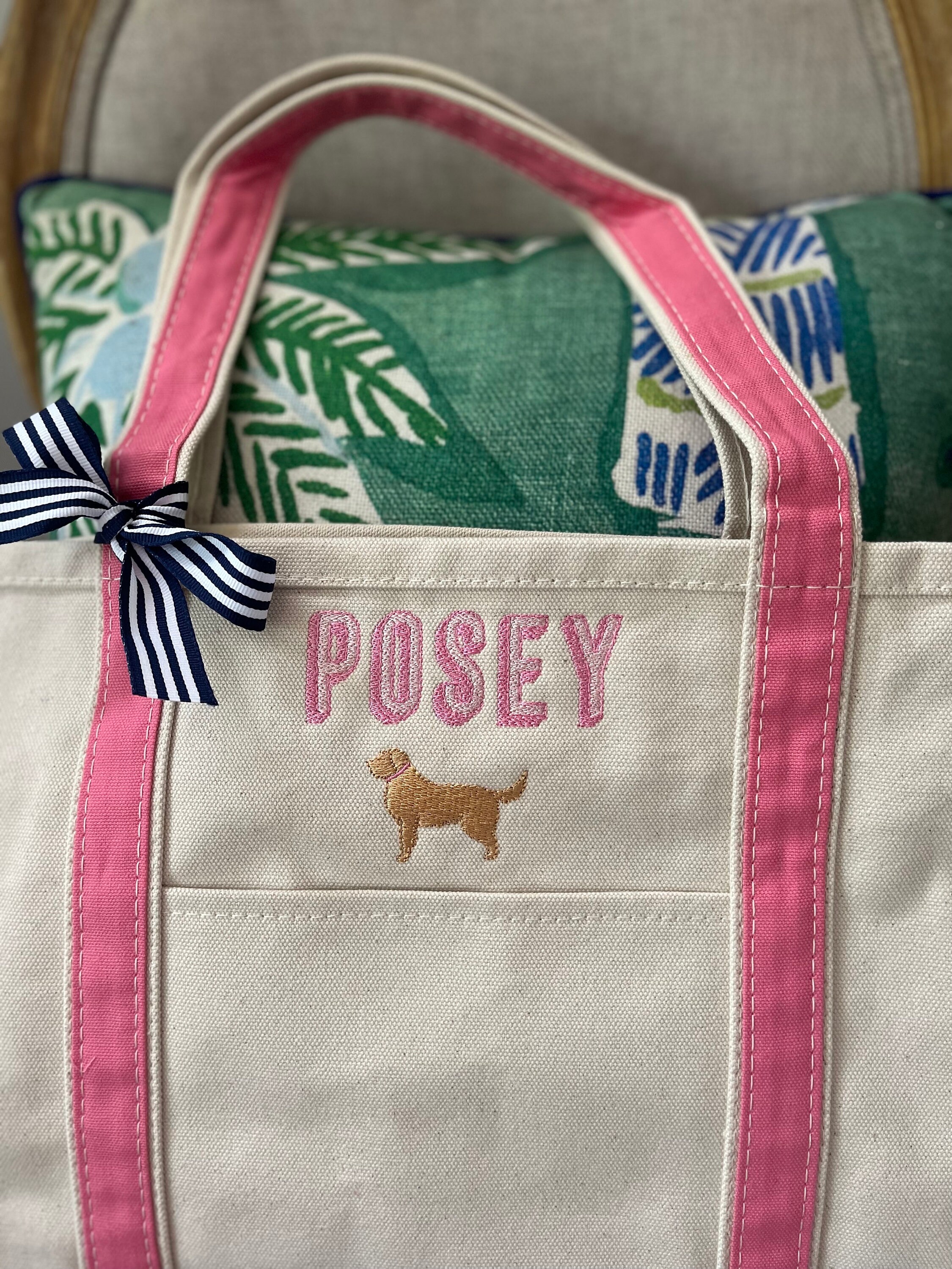 Personalized Large Dog Tote Bag with Monogram