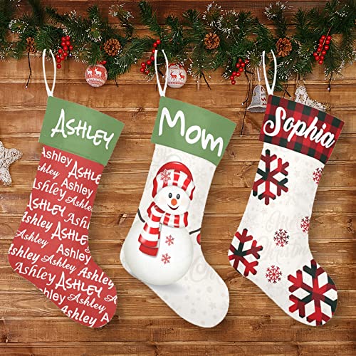 Personalized Family Christmas Stockings with Custom Cat Design