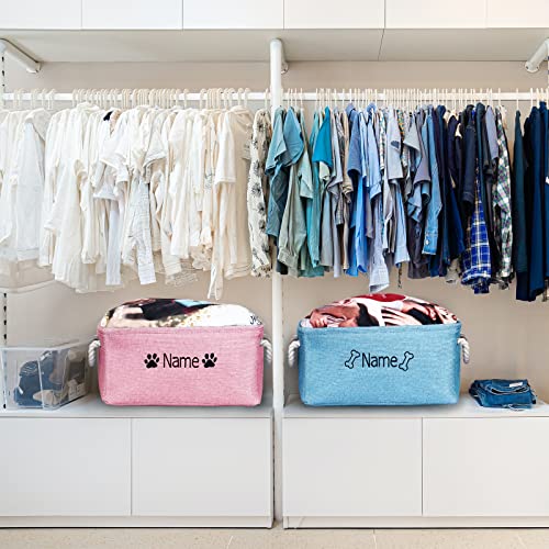 Personalized Dog Toy Storage Bin - Embroidered Pet Name