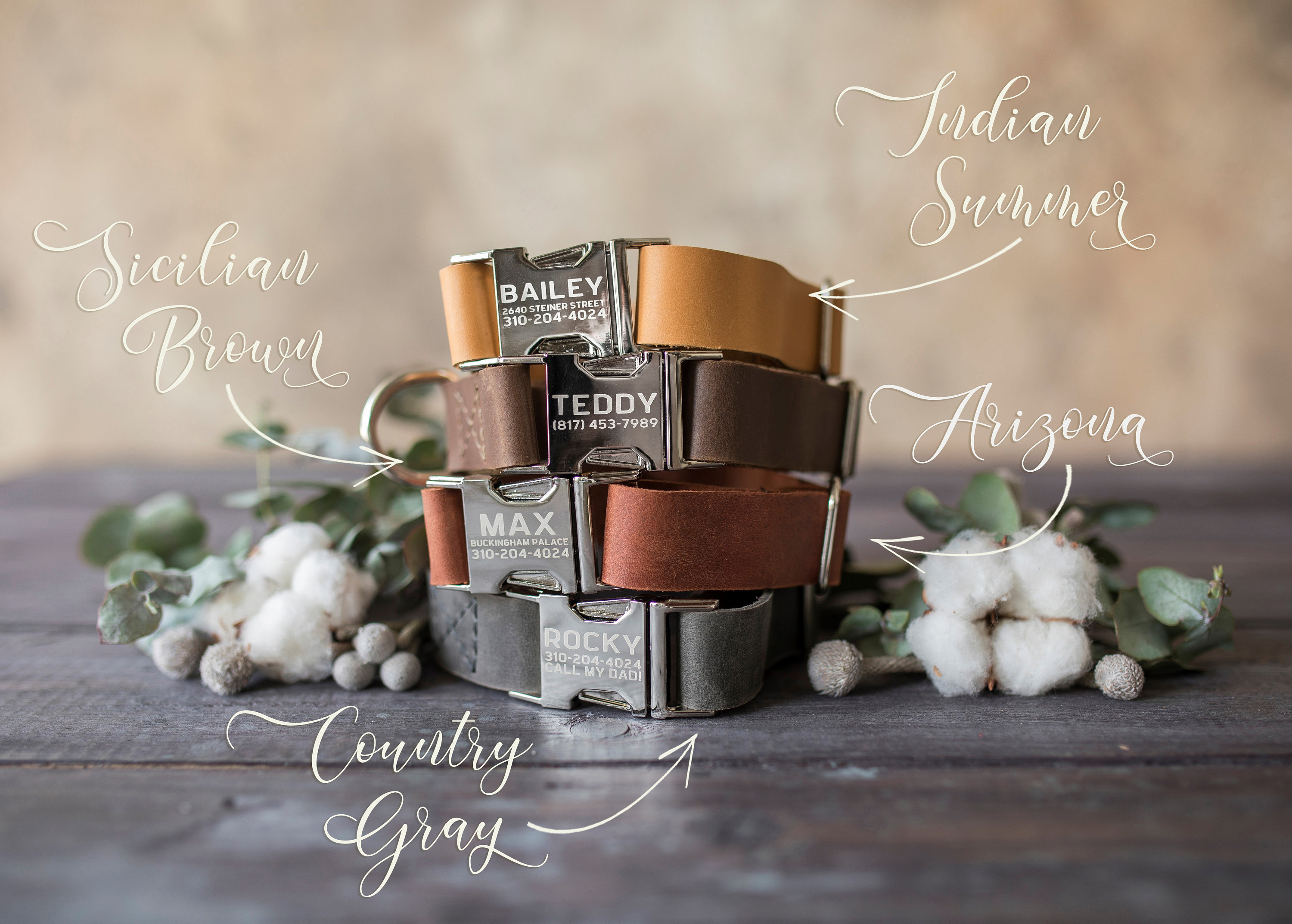 Engraved leather dog collar, Personalized dog collar, Personalized leather dog collar, cat collar, leather cat collar, personalized collar