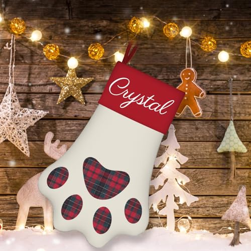 Personalized Christmas Stocking for Cats: Paw & Bone