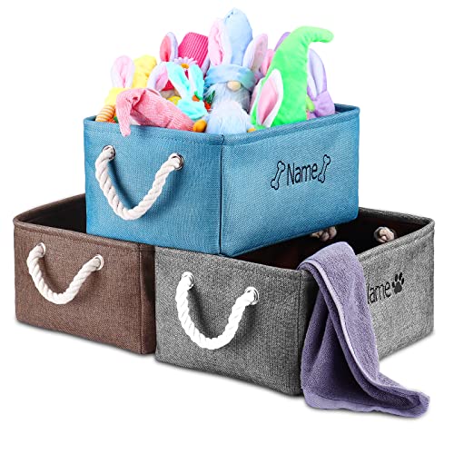 Personalized Dog Toy Storage Bin - Embroidered Pet Name