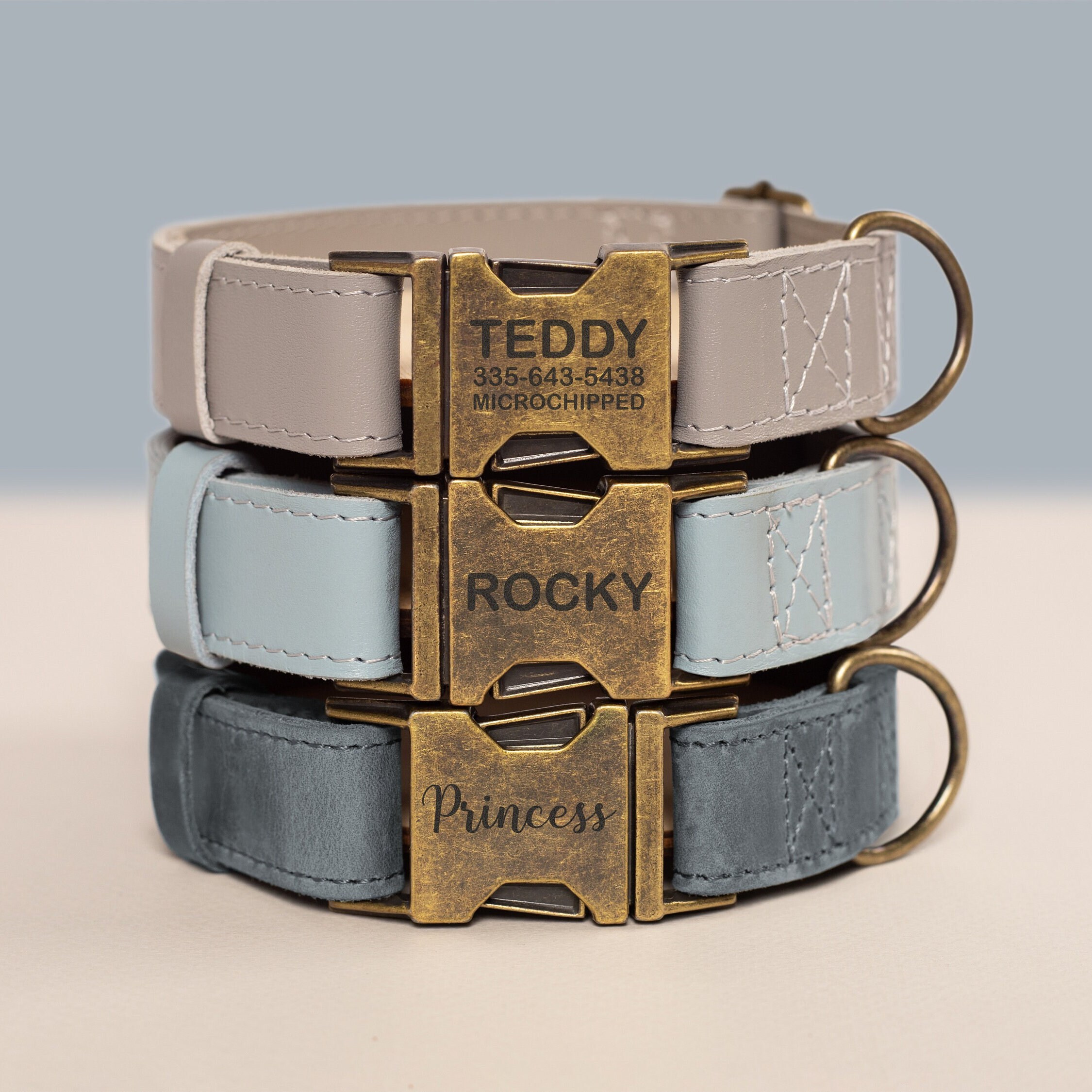 Leather Dog Collar, Rustic Buckle, Personalized Dog Collar, Vintage Collar, Engraved Collar, Gifts For Pets, Dog Collar With Name Plate,