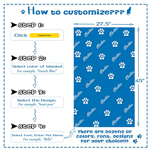 Personalized Dog Blanket with Pet Name & Unique Designs