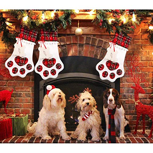 Personalized Pet Christmas Stocking with Large Paw, 18x11
