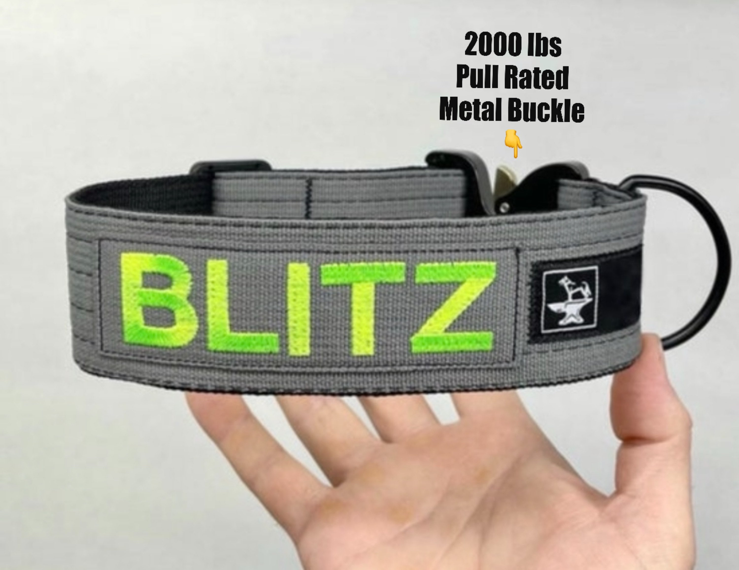 Custom Embroidered Tactical Dog Collar with Metal Buckle