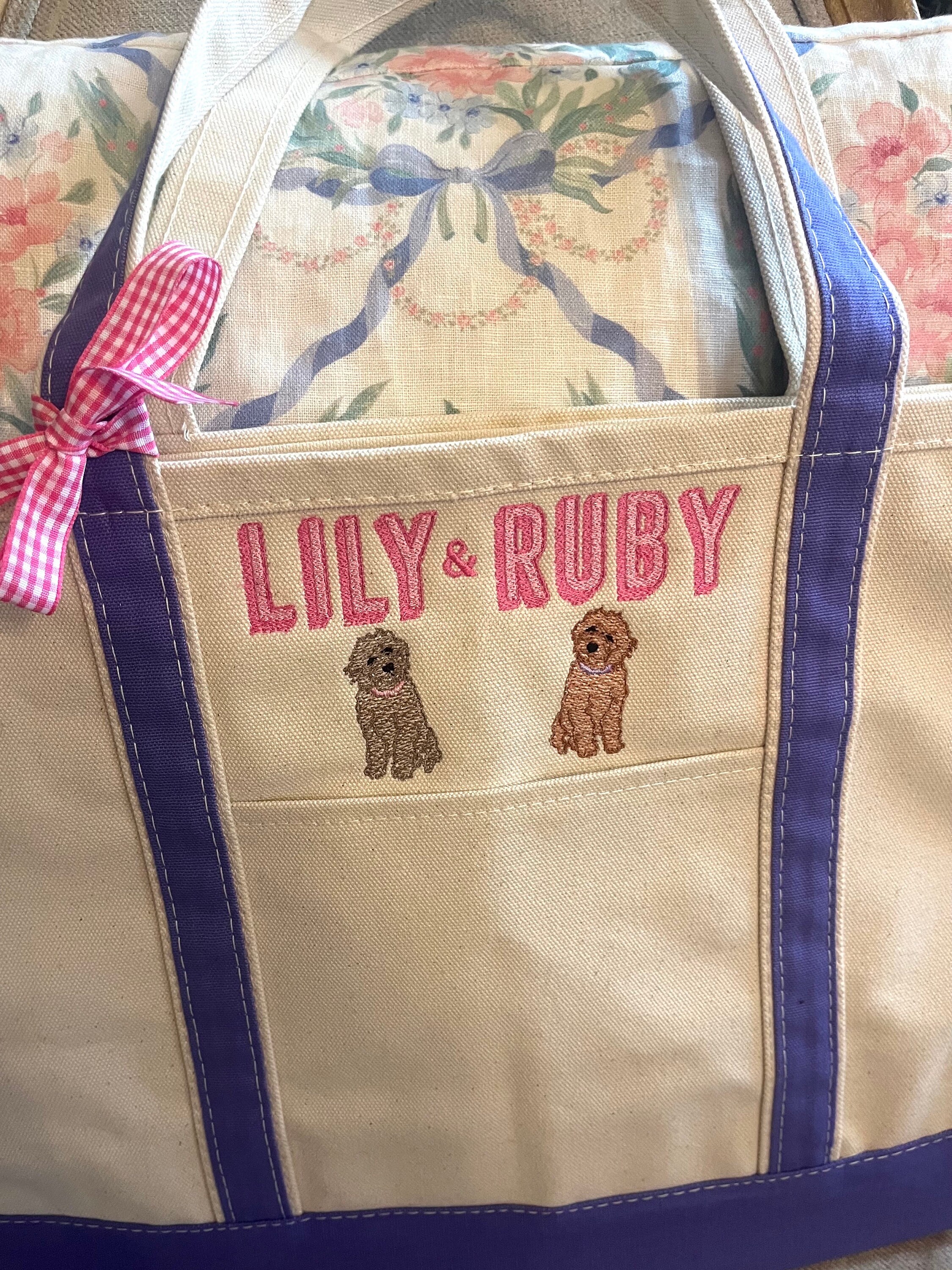 Personalized Large Dog Tote Bag with Monogram