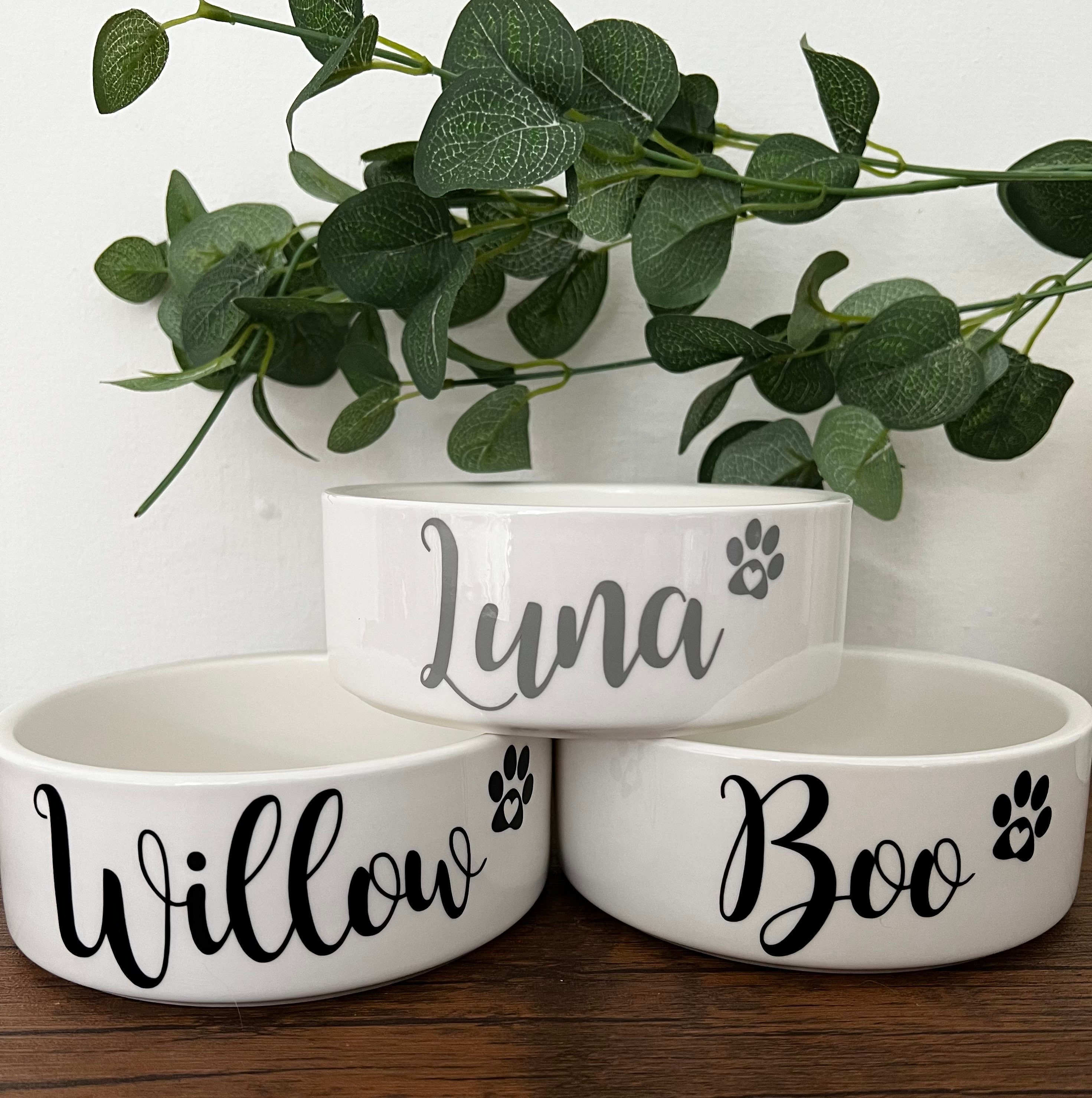 Custom Calligraphy Pet Feeding Bowl - Dog Cat Rabbit