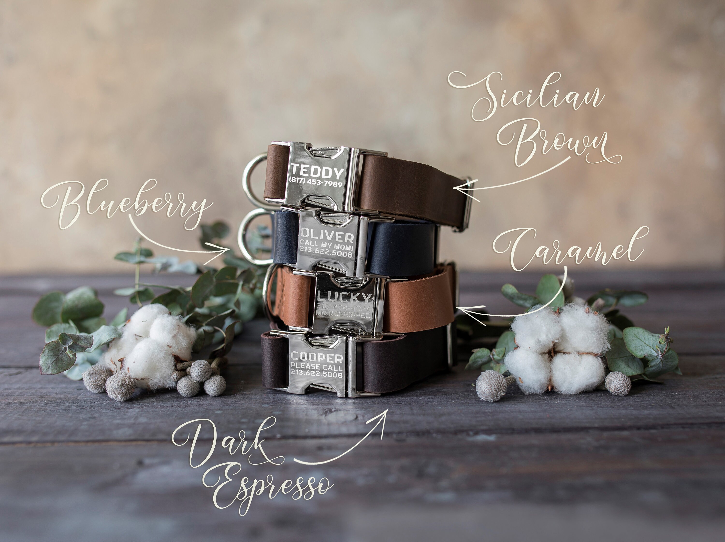 Engraved leather dog collar, Personalized dog collar, Personalized leather dog collar, cat collar, leather cat collar, personalized collar