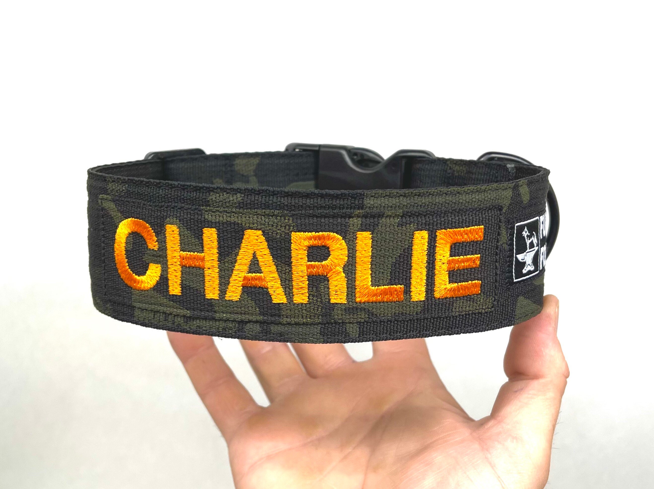 Custom Embroidered Tactical Dog Collar with Metal Buckle