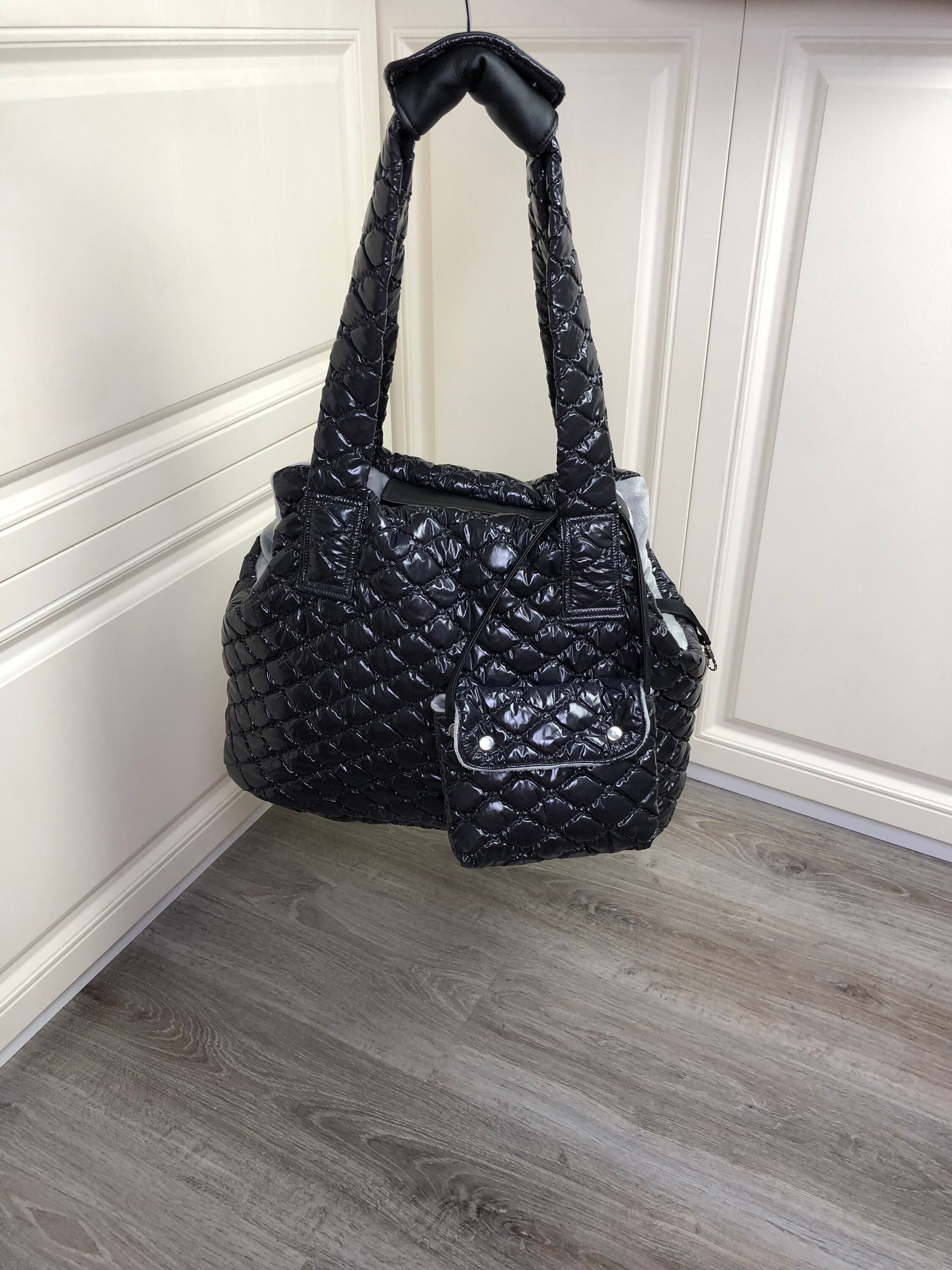 Blackberry Lacquer Designer Dog Carrier for Winter