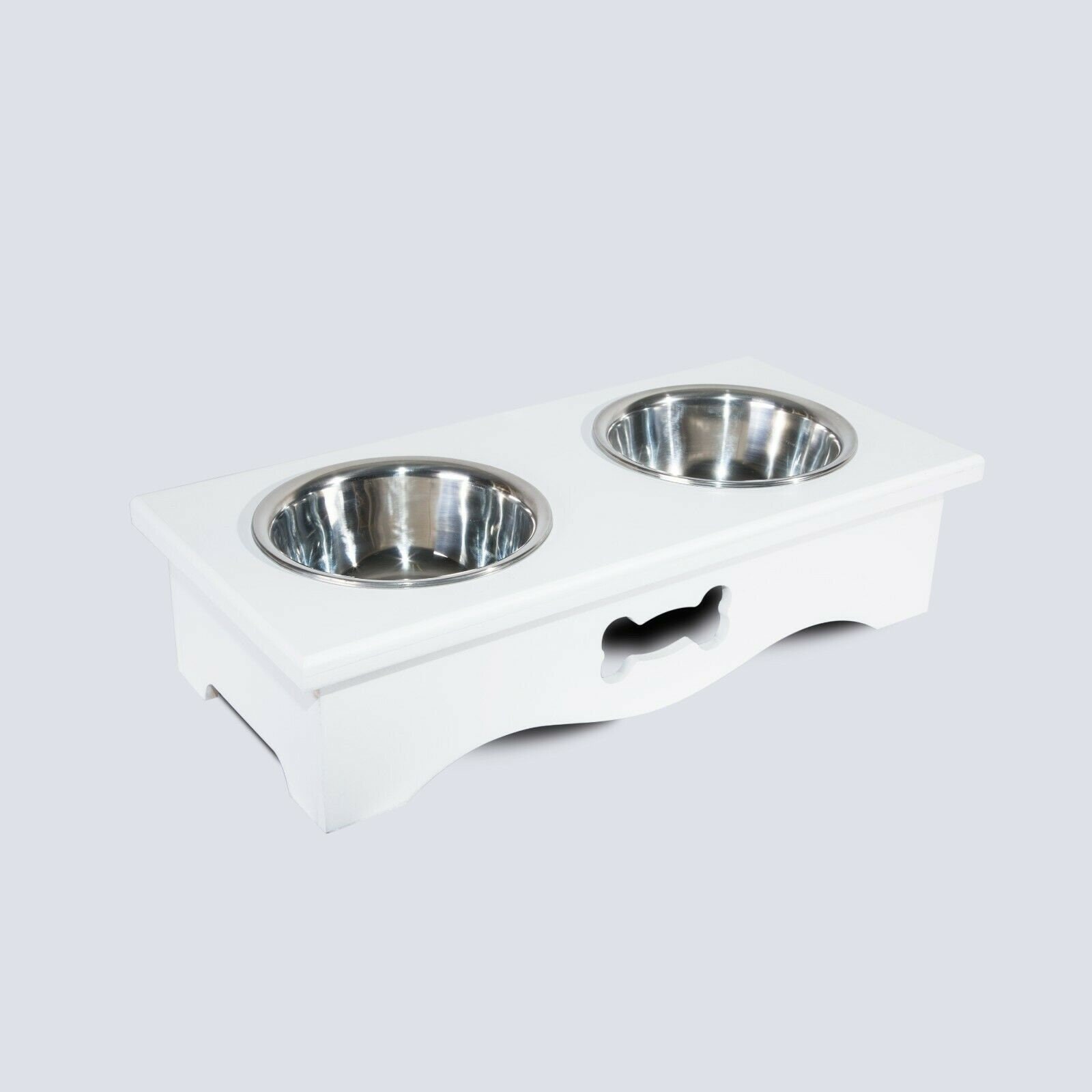 Personalized Dog Bowl Stand with Custom Labels