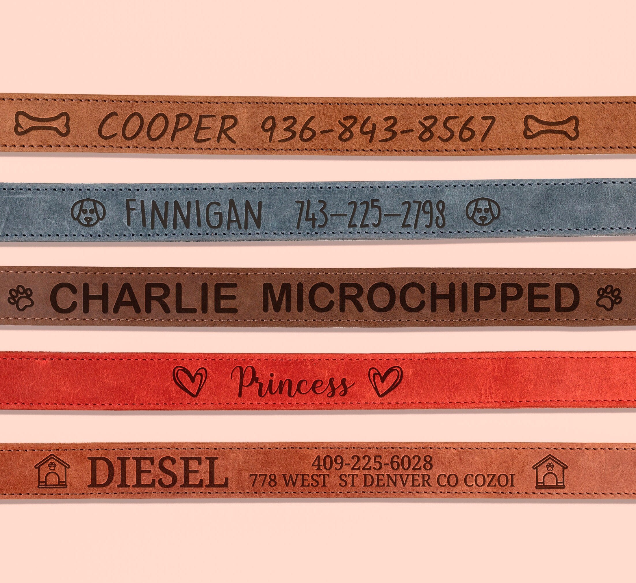 Leather Dog Collar, Rustic Buckle, Personalized Dog Collar, Vintage Collar, Engraved Collar, Gifts For Pets, Dog Collar With Name Plate,