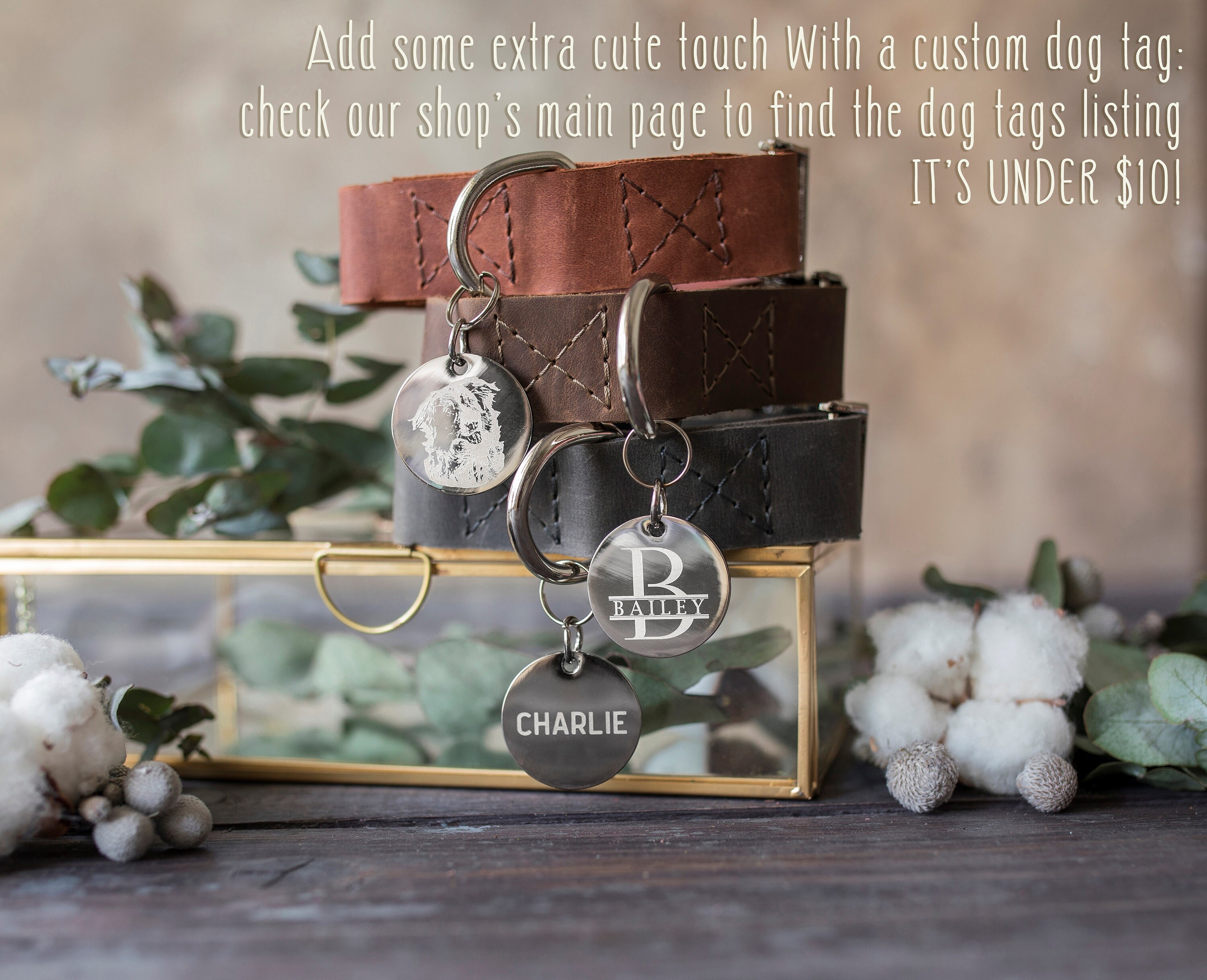 Engraved leather dog collar, Personalized dog collar, Personalized leather dog collar, cat collar, leather cat collar, personalized collar