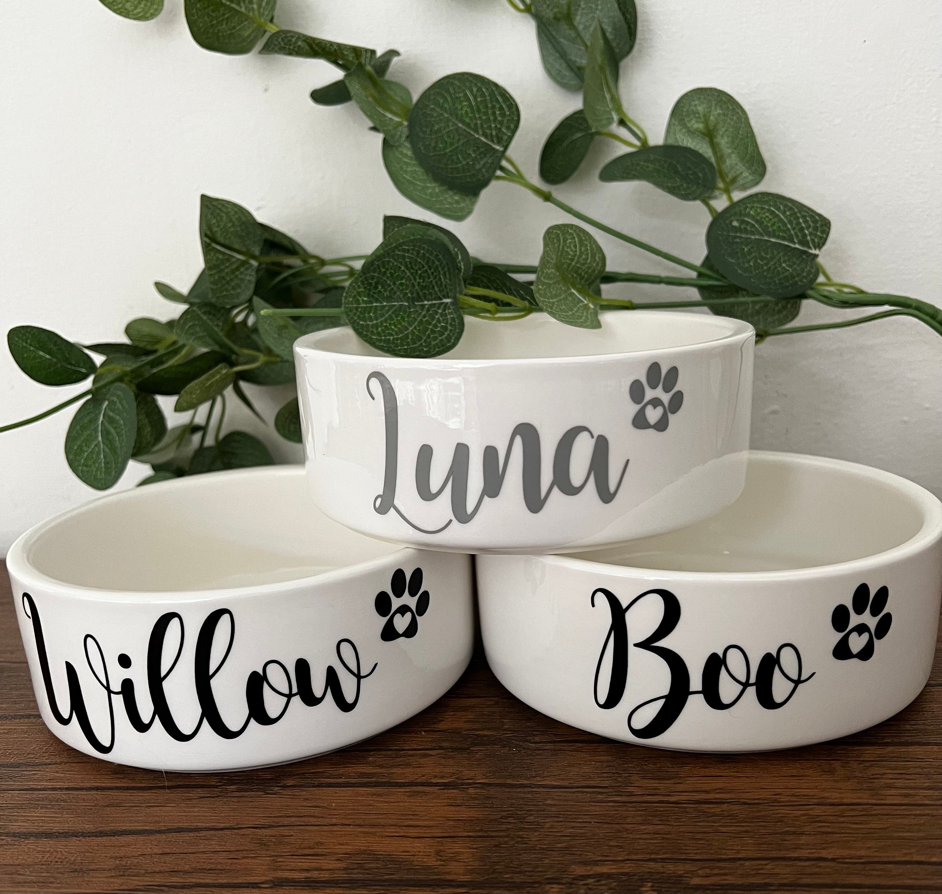 Custom Calligraphy Pet Feeding Bowl - Dog Cat Rabbit