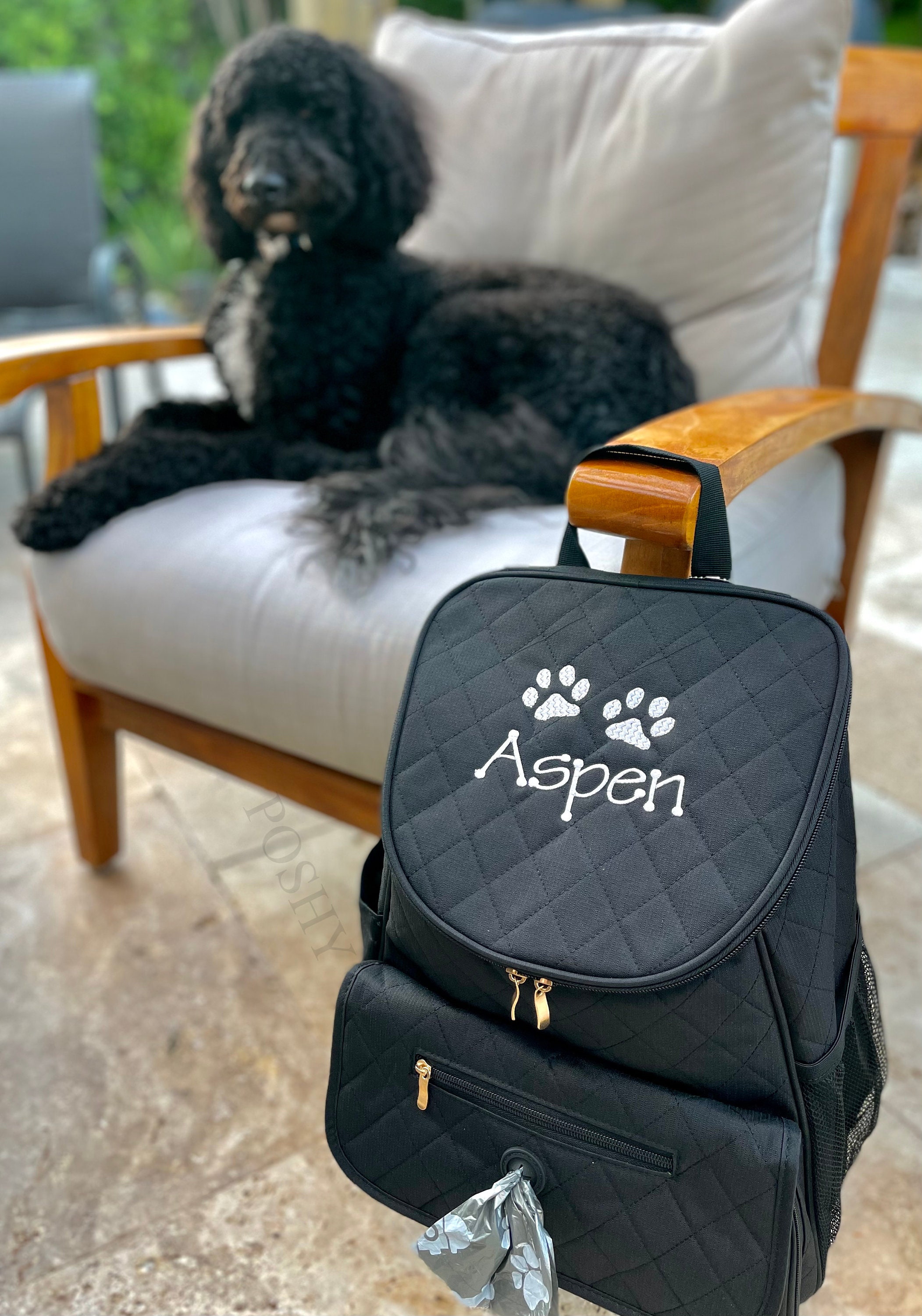 Personalized Pet Travel Bag with 2 Bowls
