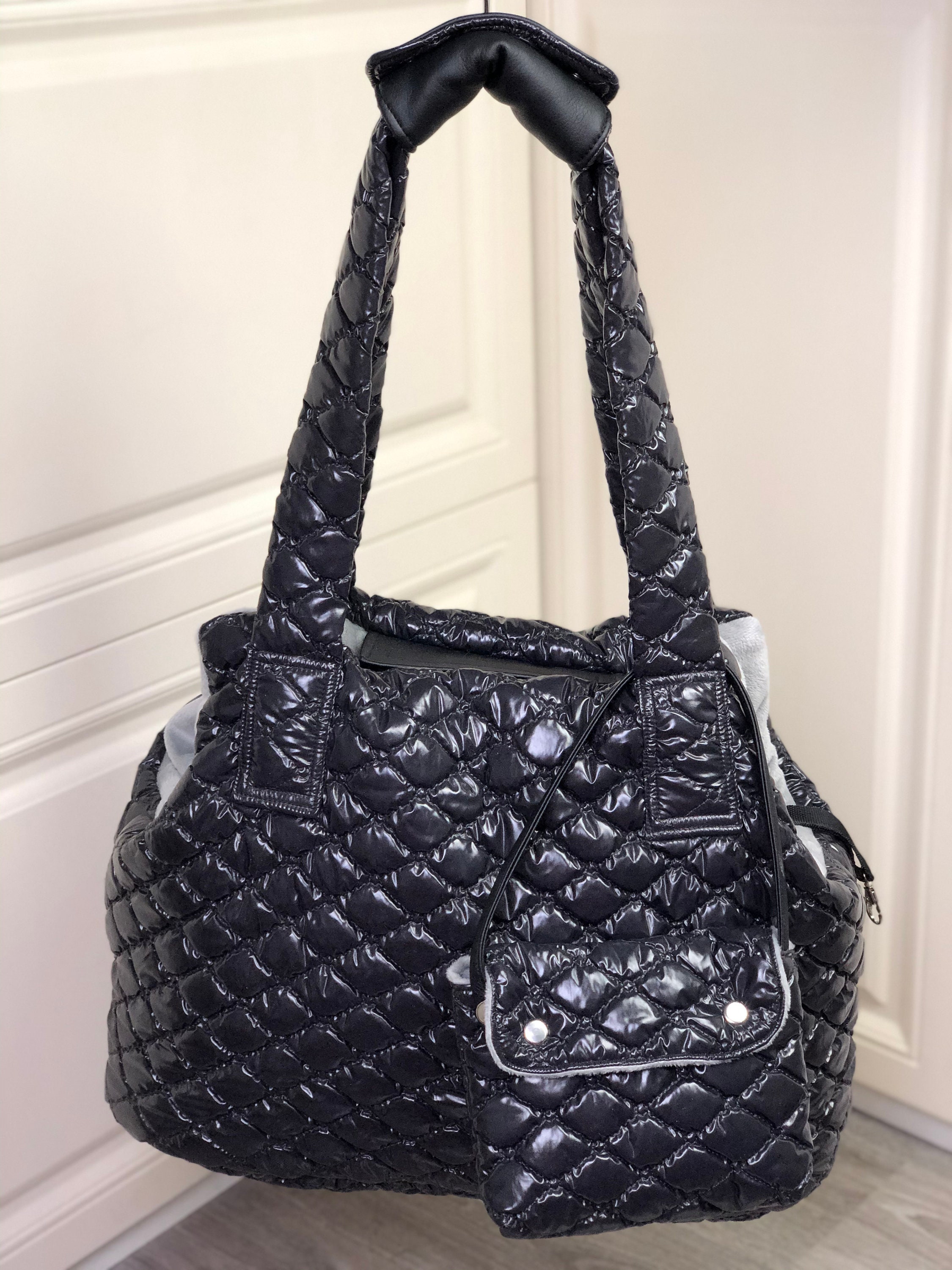 Blackberry Lacquer Designer Dog Carrier for Winter