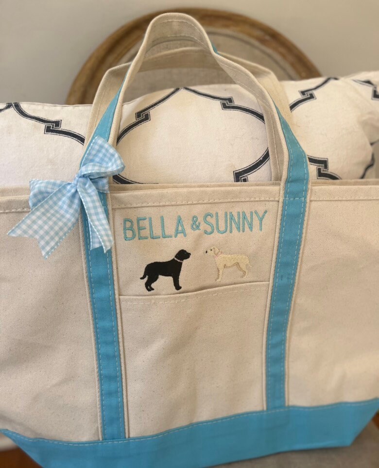 Personalized Large Dog Tote Bag with Monogram