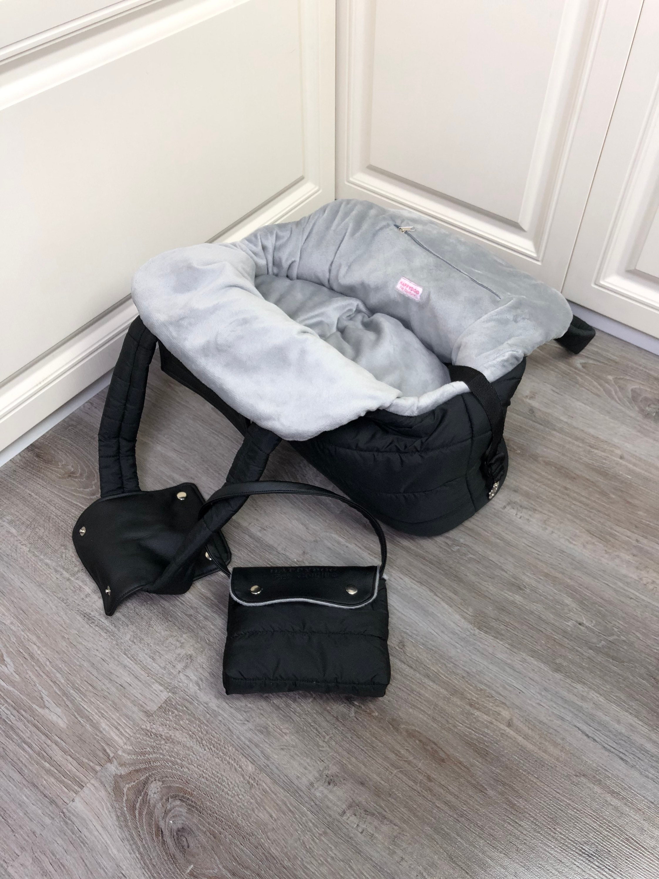 Blackberry Lacquer Designer Dog Carrier for Winter