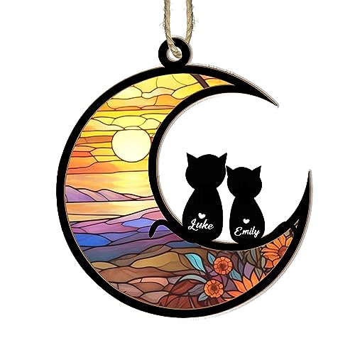 Custom cat suncatcher for cat lovers memorial gift