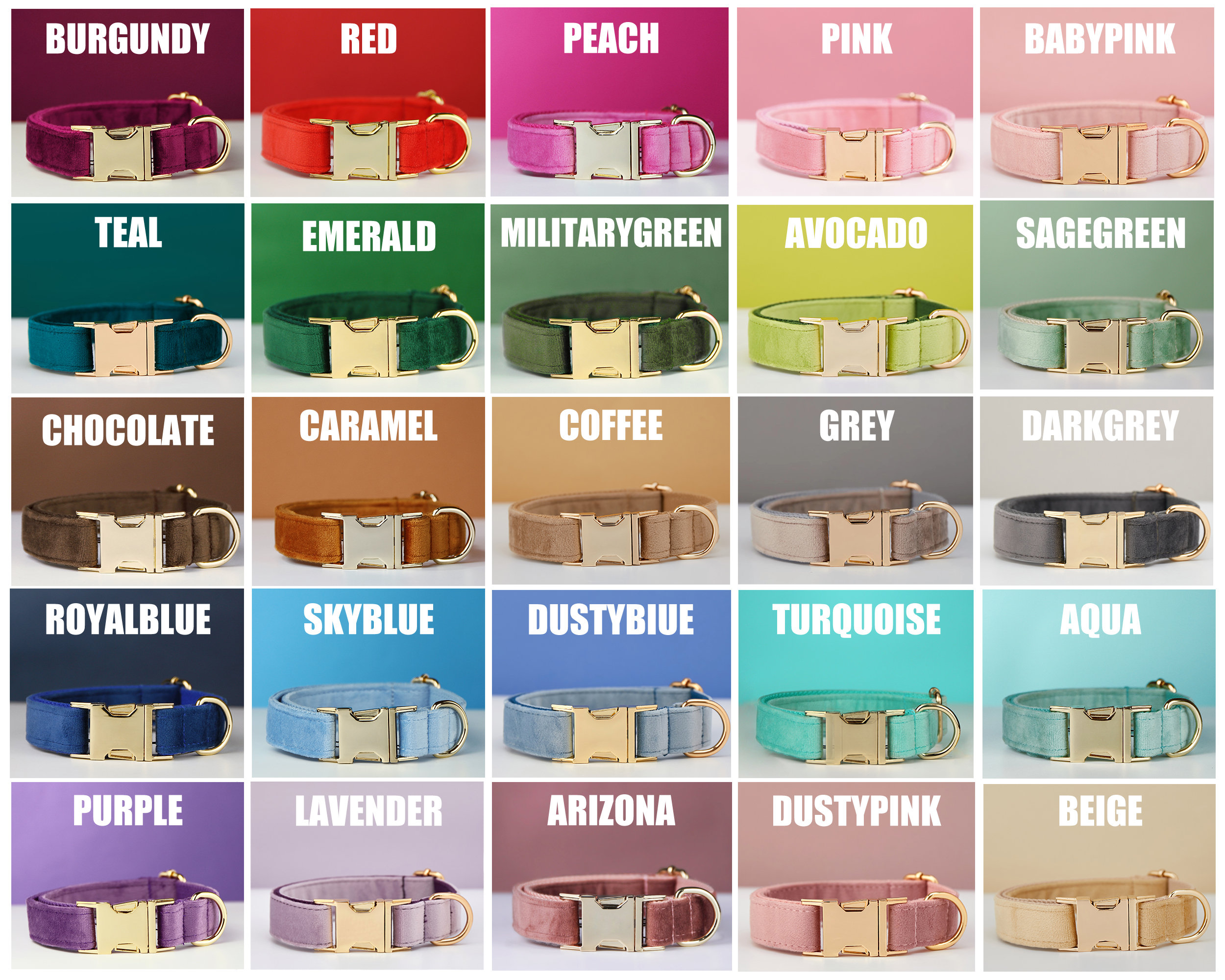 Personalized Velvet Dog Collar Leash Set with Bow