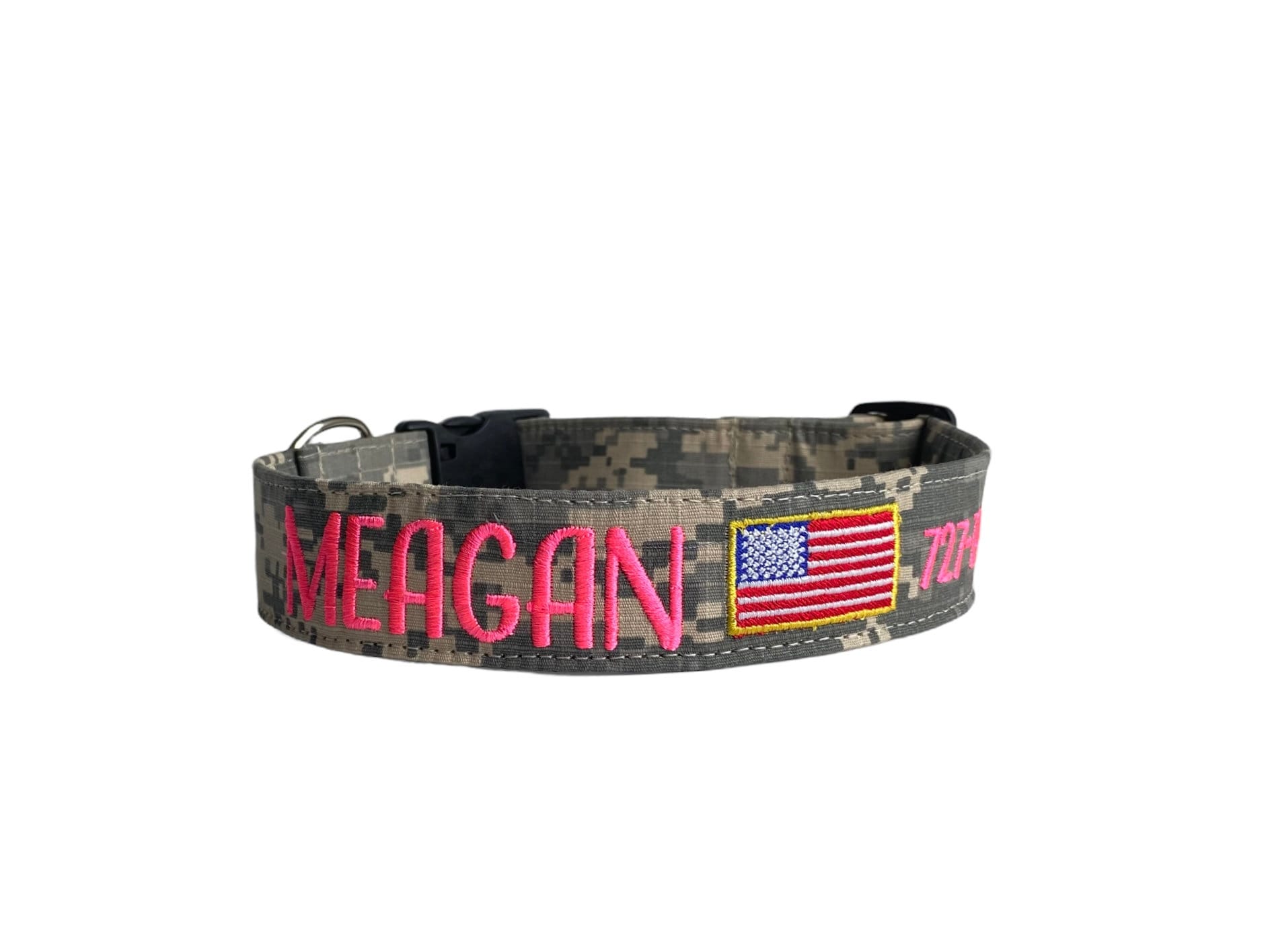 Personalized Camo Military Dog Collar with Embroidery