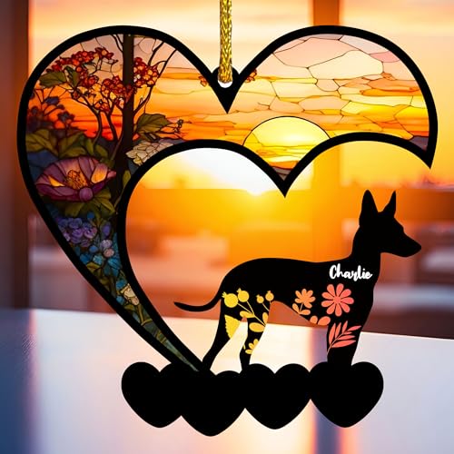 Personalized Dog Memorial Suncatcher Ornament Customized with Name