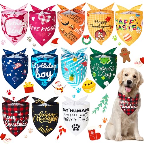 Festive Dog Bandanas for Medium to Large Pets
