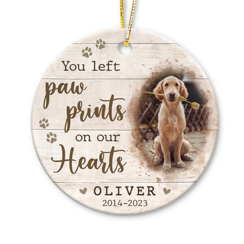 Custom Pet Memorial Ornaments - Personalized Paw Print Tribute