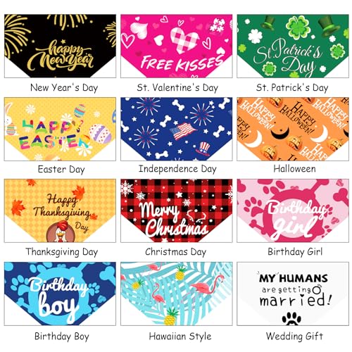 Festive Dog Bandanas for Medium to Large Pets
