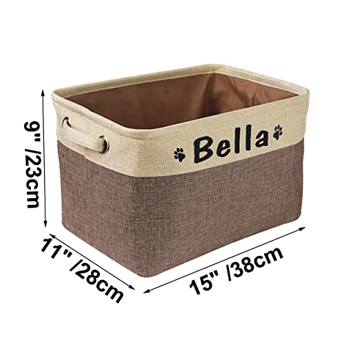 Personalized Collapsible Dog Toy Storage Basket Bin - Rectangular